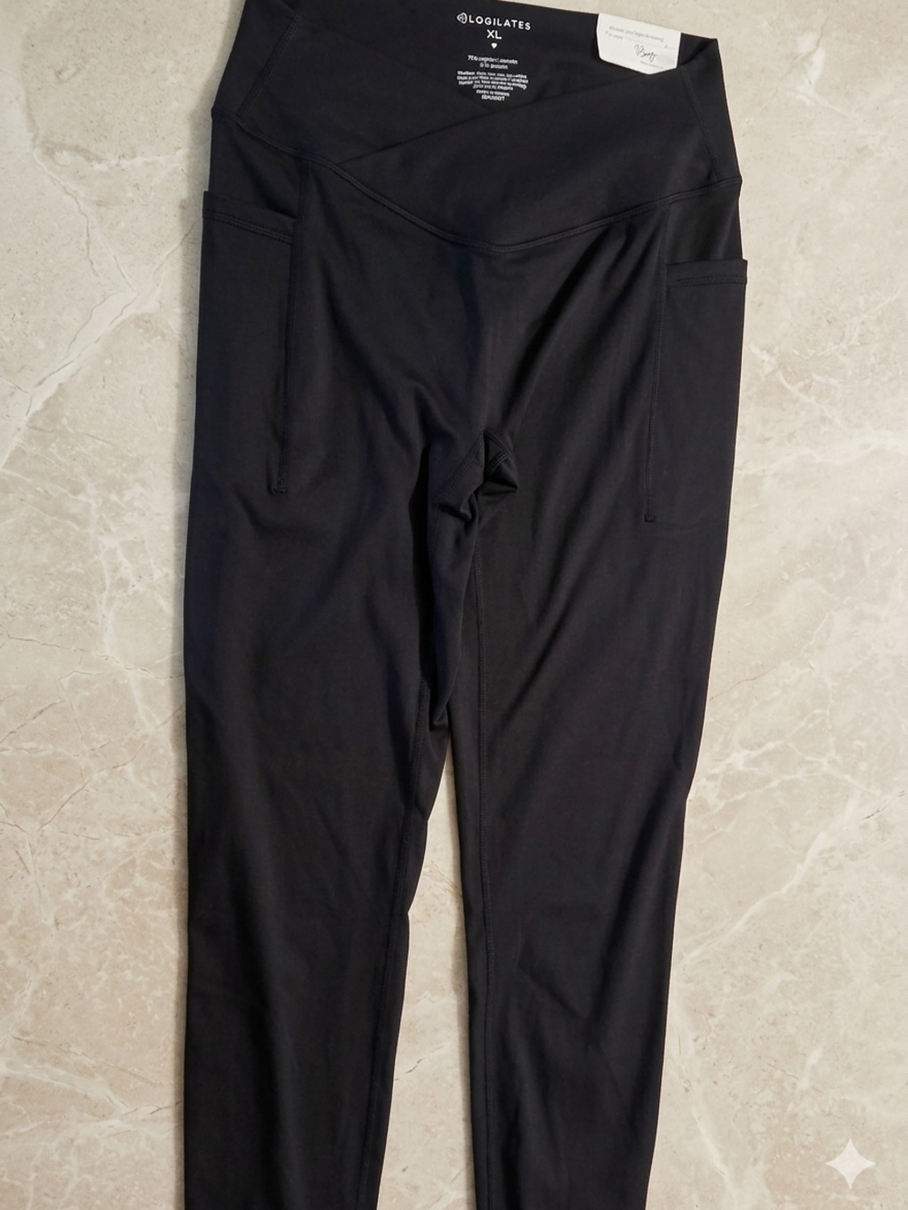 Lorna Jane Black High-Waist Leggings with Side Pockets